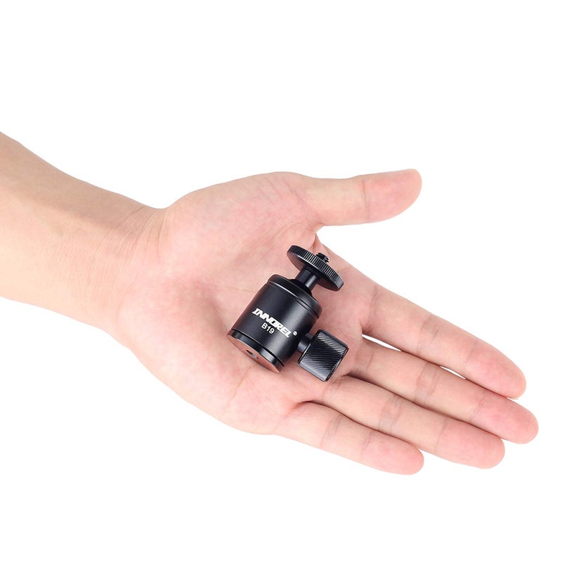 Innorel Mini Tripod Ball Head-INNOREL B19 Mount Head-Metal Ballhead 360Â° Pan 90Â° Tilt Tripods Mount with 3/8" to 1/4" Adapter CNC Ballheads,Max Load 6.61 lb for Phone/DLSR Camera/Mini Holder (1 Piece) - Image 3